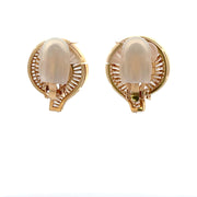 Pearl & Diamond Clip On Earrings