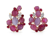 Cabochon & Star Ruby Earrings