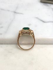 Green Emerald Estate Ring