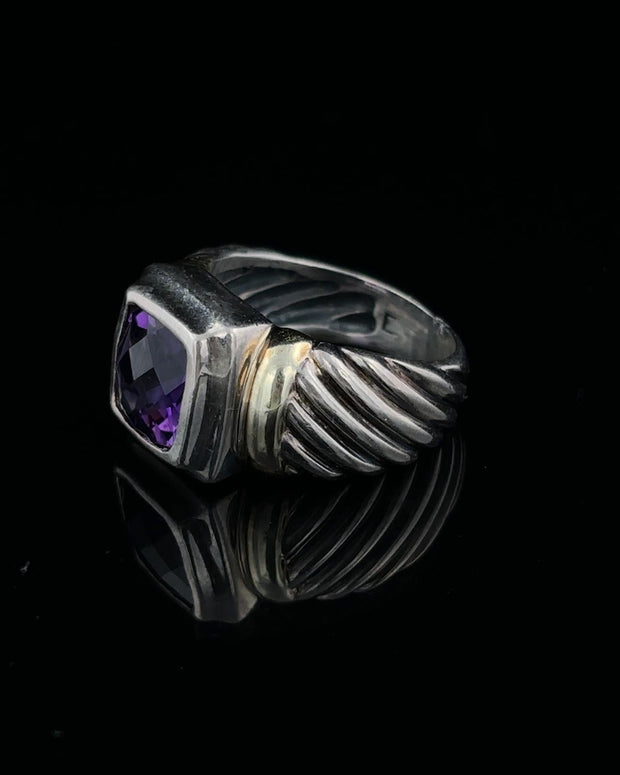 Pre-Owned David Yurman Amethyst Two Tone Ring