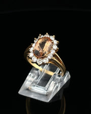 Imperial Topaz and Diamond Ring