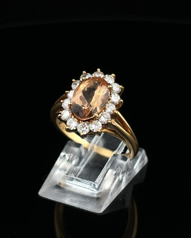 Imperial Topaz and Diamond Ring