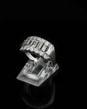 Emerald Cut & Round Diamond Band