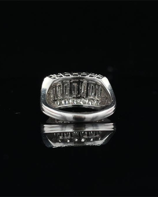 Emerald Cut & Round Diamond Band