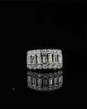 Emerald Cut & Round Diamond Band