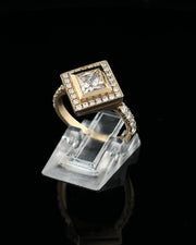 Princess Cut Bezel Set Engagement Ring