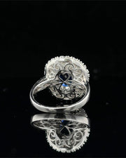 Oval Blue Sapphire Ballerina Ring