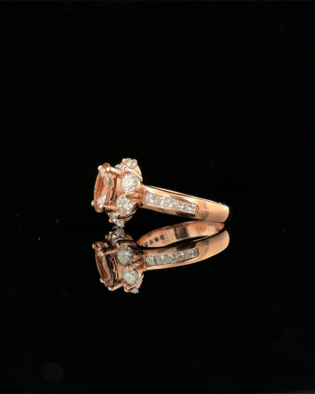 Pink Morganite and Diamond Ring