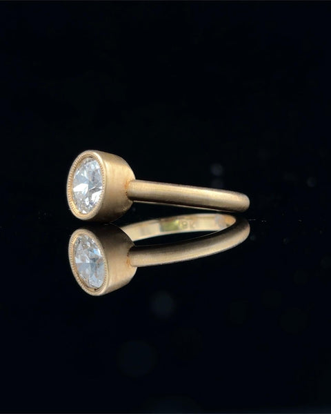 Bezel Set Old European Engagement Ring