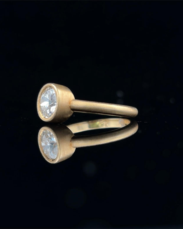 Bezel Set Old European Engagement Ring