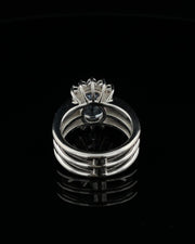 Oval Blue Sapphire & Diamond Ring