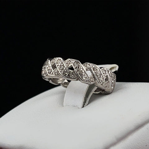 Braided Pave Diamond Band