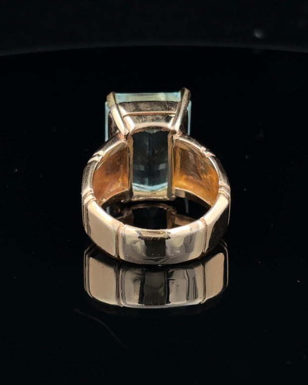 Emerald Cut Aquamarine Ring