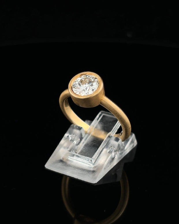 Bezel Set Old European Engagement Ring