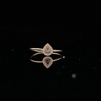 Pear Shape Diamond Slice Ring