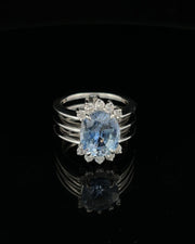 Oval Blue Sapphire & Diamond Ring