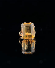 Emerald Cut Citrine Ring