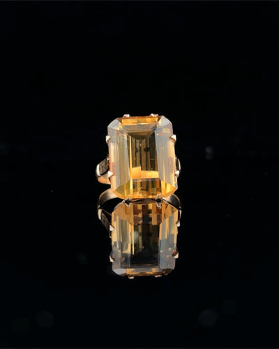 Emerald Cut Citrine Ring