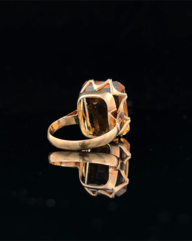 Emerald Cut Citrine Ring