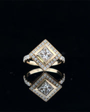 Princess Cut Bezel Set Engagement Ring