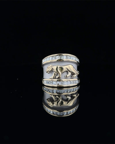Two-Tone Diamond Panther Ring