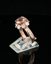 Pink Morganite and Diamond Ring