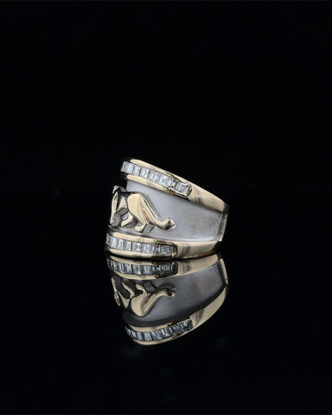 Two-Tone Diamond Panther Ring