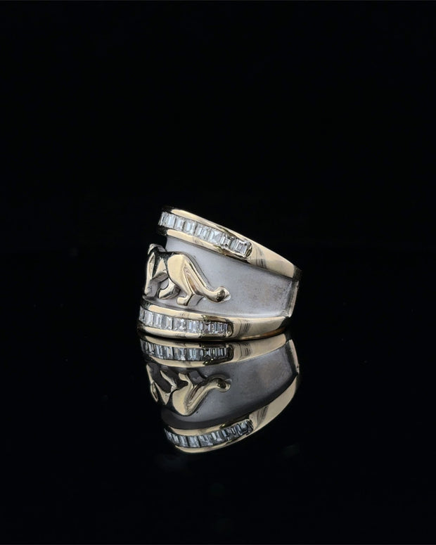 Two-Tone Diamond Panther Ring