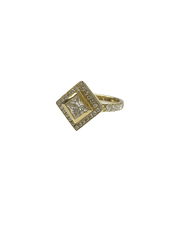 Princess Cut Bezel Set Diamond Ring