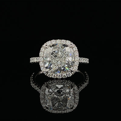 Natural Cushion Cut Diamond Ring