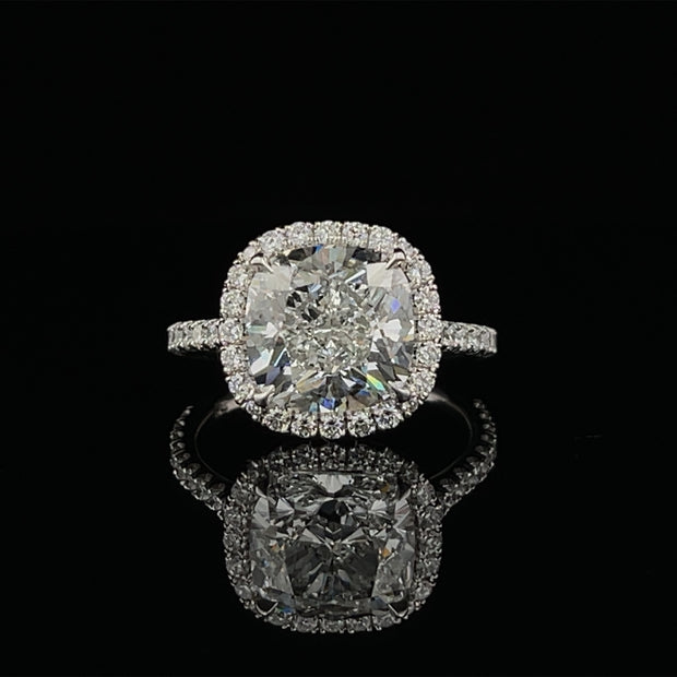 Natural Cushion Cut Diamond Ring