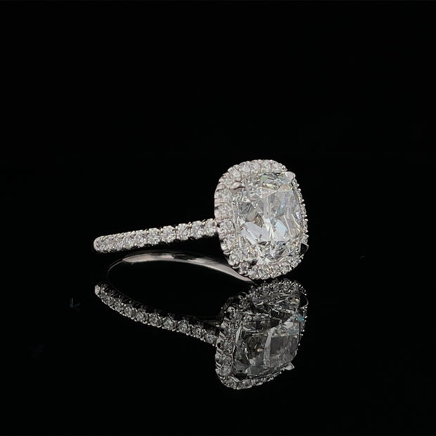 Natural Cushion Cut Diamond Ring