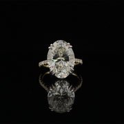 9.42CT Oval Natural Diamond Two Tone Ring