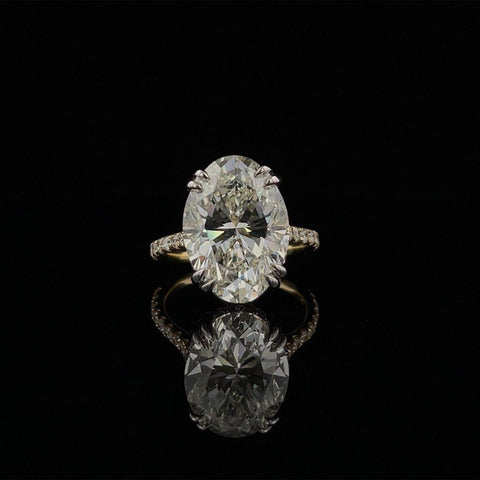 9.42CT Oval Natural Diamond Two Tone Ring