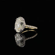 9.42CT Oval Natural Diamond Two Tone Ring