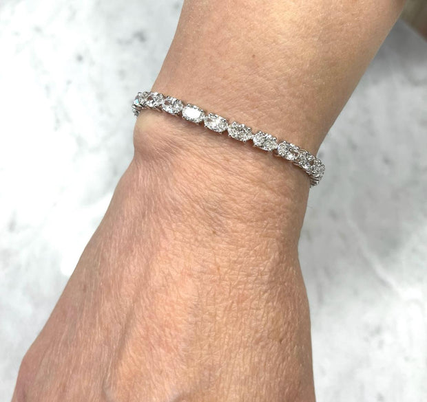 Natural Oval Diamond Tennis Bracelet