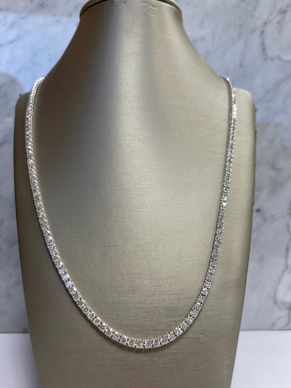 Natural Round Diamond Tennis Necklace