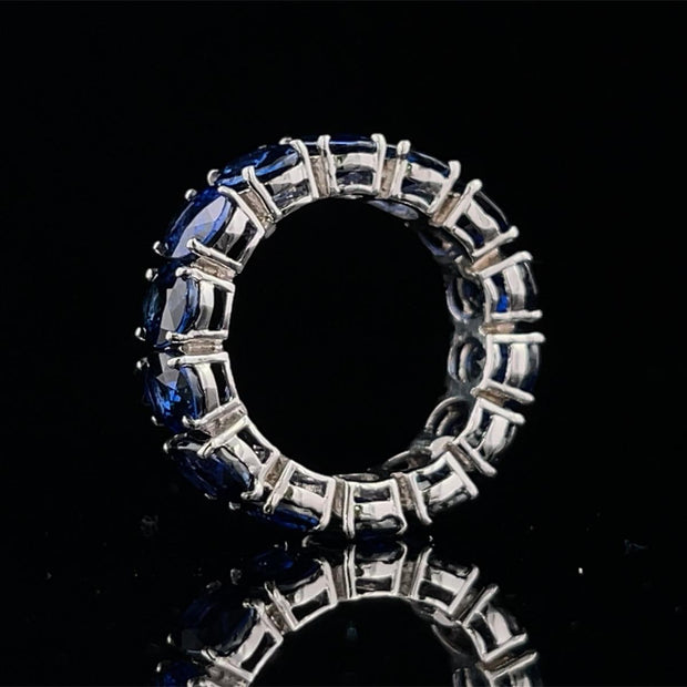 Oval Blue Sapphire Eternity Ring