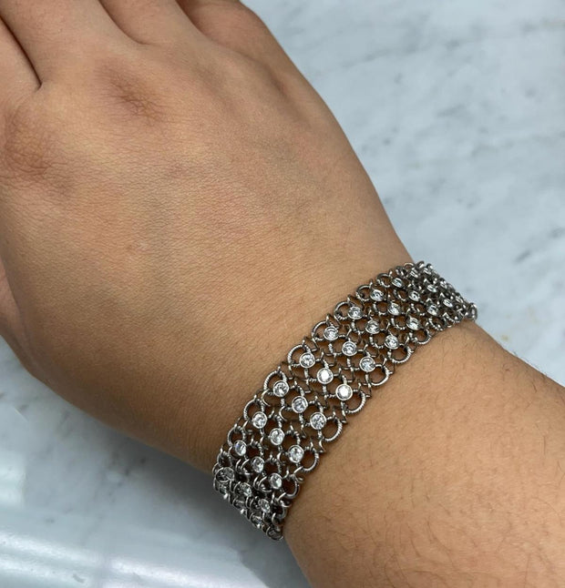 Multi Diamond Mesh Bracelet