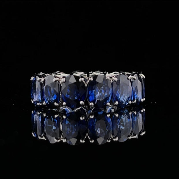 Oval Blue Sapphire Eternity Ring