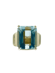 Emerald Cut Aquamarine Ring