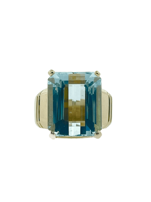 Emerald Cut Aquamarine Ring