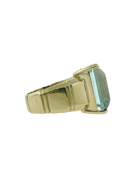 Emerald Cut Aquamarine Ring