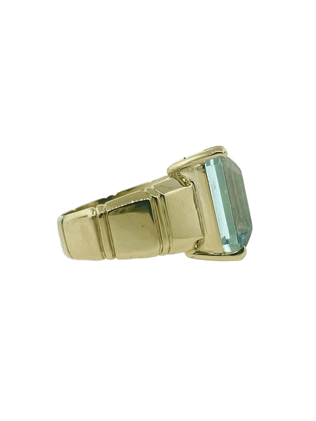 Emerald Cut Aquamarine Ring