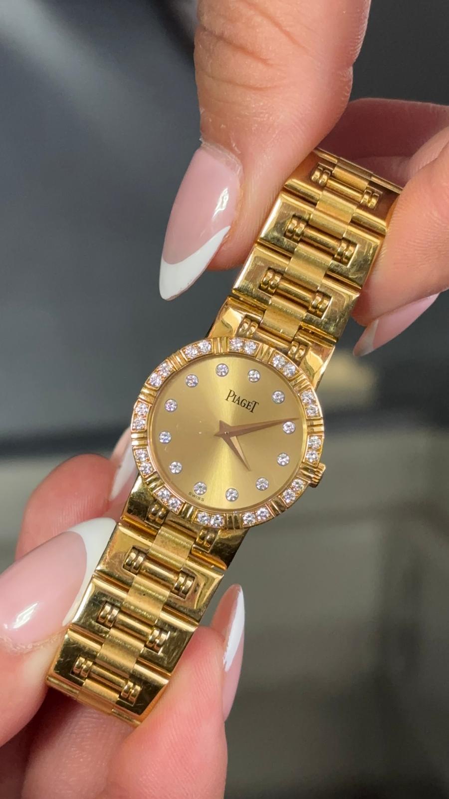 Piaget 18k Yellow Gold and Diamond Ladies Watch – Roxbury