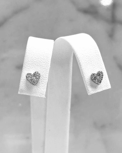 Pave Diamond Heart Earrings