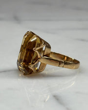 Emerald Cut Citrine Ring