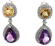 Amethyst and Citrine Drop Earrings