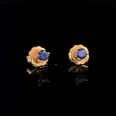 Royal Blue Sapphire Studs