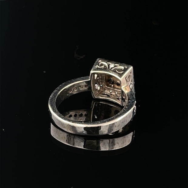 Black Diamond Halo Ring